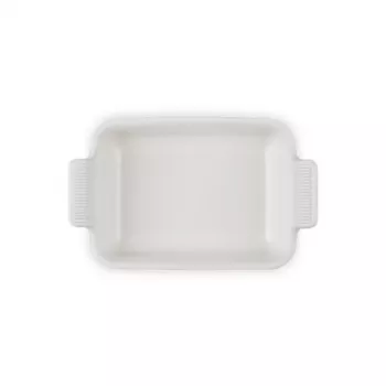 Le Creuset Heritage Stoneware taisnstūra cepšanas trauks 19x14cm / 1,1L balts