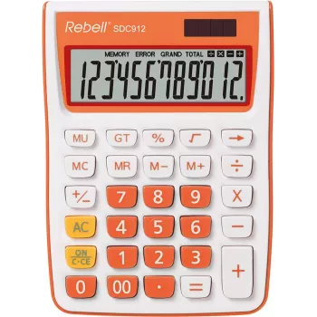 REBELL Galda kalkulators RE-SDC912OR BX, 12 ciparu LCD, divkāršā barošana, melns/sudraba