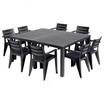 Keter Julie Double Table dārza galds (2 konfigurācijas) pelēks