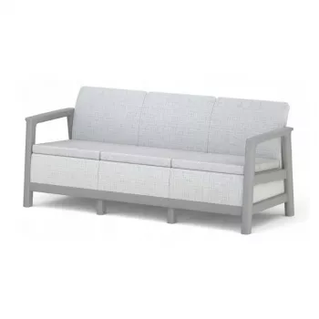 KETER dārza dīvāns trīsvietīgs Scandi Linea 3 Seater Sofa gaiši pelēks/tumši tērauda pelēks