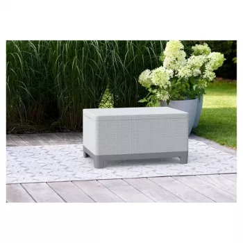 Keter Scandi Storage Table dārza galds/uzglabāšanas kaste, gaiši pelēka/tumši tērauda pelēka
