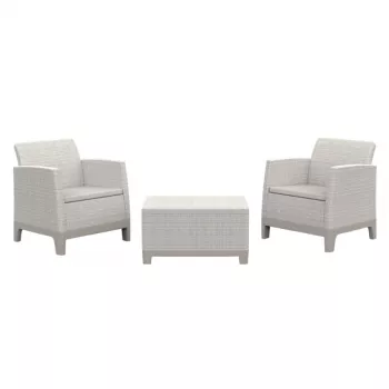 KETER Scandi Forma balkona dārza mēbeļu komplekts pebble gray/light beige