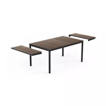 KETER Deco Porto Nova paplašināms dārza galds 160-240 cm, riekstkoka/melns
