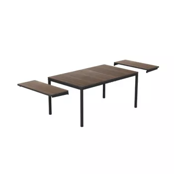 KETER Deco Porto Nova Paplašināmais dārza galds 200-280 cm, valriekstu/ melns
