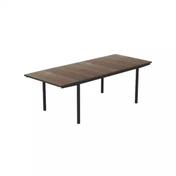 KETER Deco Porto Nova Paplašināmais dārza galds 200-280 cm, valriekstu/ melns