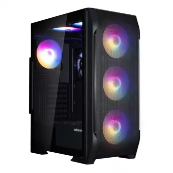 Zalman N7 PLUS V2 ATX Mid Tower datora korpuss, 7 x 120mm ARGB ventilatori, rūdīts stikls, melns
