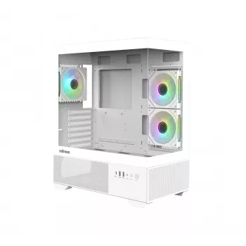 Zalman CHRONIX V2 White ATX Mid Tower datora korpuss ar 3 x 120mm ARGB ventilatoriem un rūdīta stikla sānu paneli