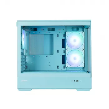 Zalman P30 V2, mATX Mini Tower datora korpuss, 3 x 120mm ARGB ventilatori, piparmētru krāsā