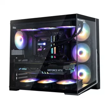 Zalman D40F, ATX Mid Tower datora korpuss, 7 x 120mm FRGB ventilatori, melns