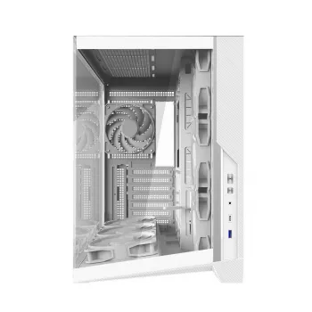 Zalman D40 White ATX Mid Tower korpuss ar 7 ARGB ventilatori un rūdītu stiklu