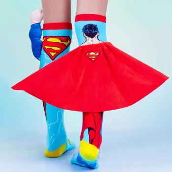 MADMIA Bērnu Zeķes Līdz Celim ar Supermena 3D apmetni DC Comics / Ms001