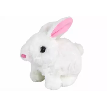 LEAN TOYS Walking Bunny Interactive Toy Short Hair White