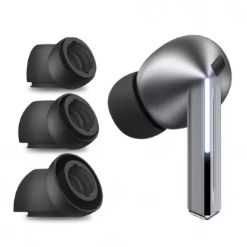 Tech-Protect silikona ausu uzlikas Samsung Galaxy Buds 3 Pro austiņām, izmēri S / M / L - melnas (3 pāri)