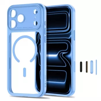 TECH-PROTECT MAGPEAK MAGSAFE CC IPHONE 17 PRO / 18 PRO gaiši zils/caurspīdīgs