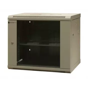 EMITER EM/AS6409X 9U sienas montāžas tīkla skapis 600x450x500 mm ar rūdīta stikla durvīm