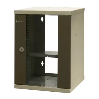 EMITER EM/SOHO-9U 10 inch 9U sienas montāžas tīkla skapis ar stikla durvīm, 325×330×445 mm, melns