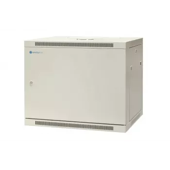 EMITER EM/AP6409-B 19 collu 9U sienas montāžas tīkla skapis, 600x450x500 mm, slēdzama tērauda durvju, melns