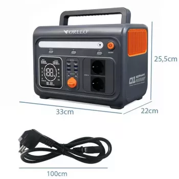 Pārnēsājamā enerģijas stacija Orllo 1200W/1500W ar LiFePO4 EVE akumulatoru