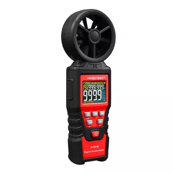 HABOTEST HT625B digitālais anemometrs ar USB, vēja ātruma/temperatūras/gaisa tilpuma mērītājs, apgaismots LCD, ārējais lāpstiņu sensors