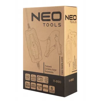 NEO TOOLS 11-890 automātiskais akumulatoru lādētājs 2A/35W 12V svina-skābes, AGM, gel akumulatoriem 4-60Ah