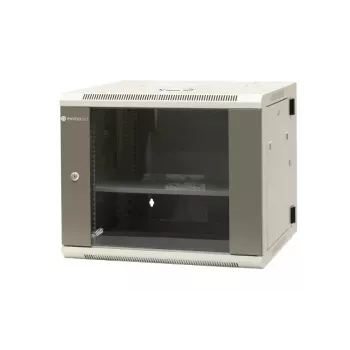 EMITER EM/AH6509 19 collu 9U sienas montāžas dalītais skapis ar rūdīta stikla durvīm, 600x550x500 mm, melns