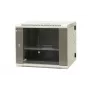 EMITER EM/AH6509 19 collu 9U sienas montāžas dalītais skapis ar rūdīta stikla durvīm, 600x550x500 mm, melns