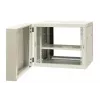 EMITER EM/AH6509 19 collu 9U sienas montāžas dalītais skapis ar rūdīta stikla durvīm, 600x550x500 mm, melns