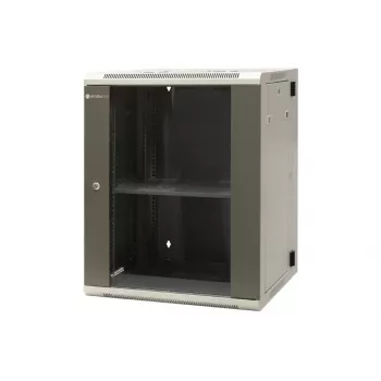 EMITER EM/AH6515 15U sienas tīkla skapis 600x550x770 mm, rūdīta stikla durvis, melns