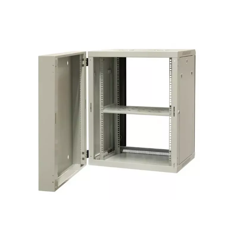 EMITER EM/AH6515 15U sienas tīkla skapis 600x550x770 mm, rūdīta stikla durvis, melns