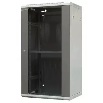 EMITER EM/AP6422 22U sienas montāžas skapis 600x450x1083mm ar stikla priekšējām durvīm