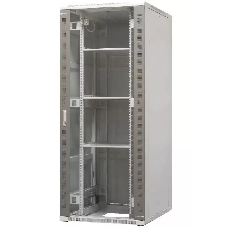 EMITER EM/SH05D-8042 Brīvi stāvošs serveru skapis 42U 800x1000x1980mm Melns Stikla/Tērauda Durvis