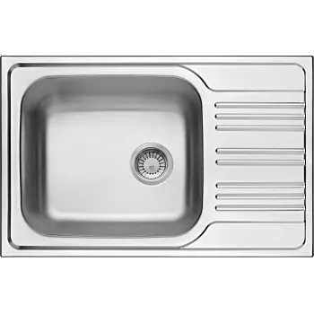 DEANTE ZEX 311B 1 bļodas tērauda izlietne ar žāvētāju, nerūsējošais tērauds, reversīva, 780x435 mm
