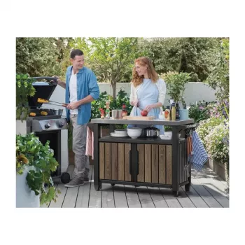 Keter Deco Unity XL grila galds 207L, valriekstu tonis
