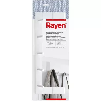 RAYEN durvju pakaramais ar 5 āķiem, balts