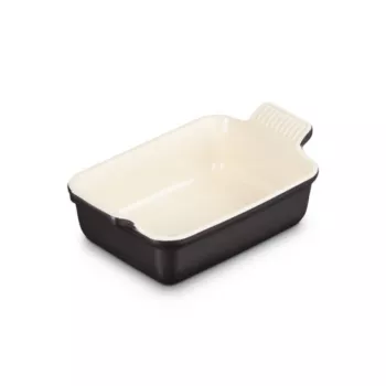 Le Creuset Rectangular Heritage Stoneware 19x14cm / 1,1L melns