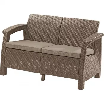 KETER Corfu Love Seat dārza dīvāns divvietīgs bēšs