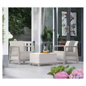KETER Scandi Linea balkona mēbeļu komplekts pebble gray/light beige