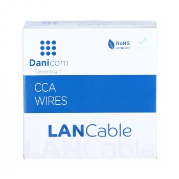 DSIT CAT5e U/UTP 50m cietvada CCA kabelis uz ruļļa, pelēks (DC-UTP5CCA50S-GRY)