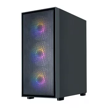 Zalman S6 melns ATX Mid Tower datora korpuss ar 4 ARGB ventilatoriem un rūdītu stiklu