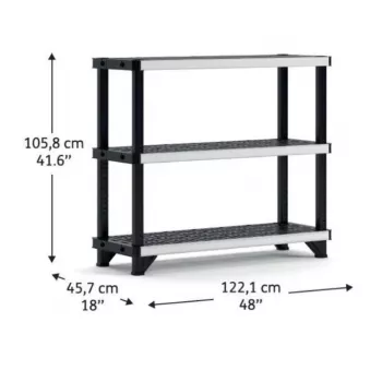 KETER Fused 3 līmeņu plaukts 122,1x45,7x105,8 cm melns