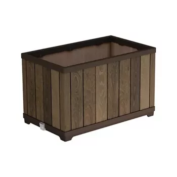 Keter Deco Rectangle Planter Walnut Flower Pot