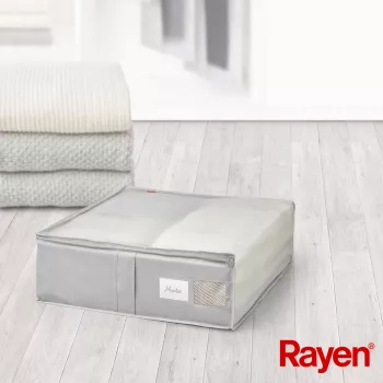 RAYEN Premium pelēka sega glabāšanas kaste 65x55x20cm