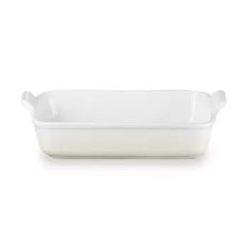 Le Creuset Rectangular Heritage Stoneware 32x24cm / 4L balts