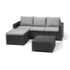 KETER dārza stūra dīvāns un galds California Chaise Lounge, pelēks