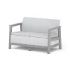 KETER dārza dīvāns divvietīgais Scandi Linea 2 Seater Sofa gaiši pelēks/tumši tērauda pelēks