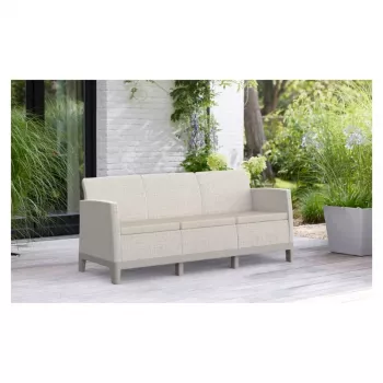 KETER Scandi Form dārza dīvāns trīsvietīgs pebble gray/light beige