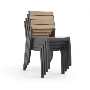 KETER Garden chair Deco Corale teak tone/gray dārza krēsls