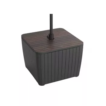 KETER Luzon Saliekamais sānu galdiņš ar lietussarga turētāju, Walnut/Gray, 29214820939