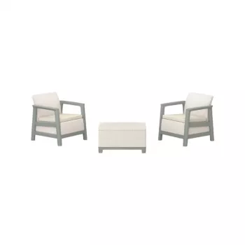 KETER Scandi Linea balkona dārza mēbeļu komplekts pebble grey/sage green stone tone