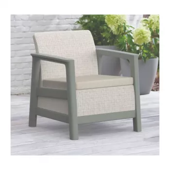 KETER Scandi Linea balkona dārza mēbeļu komplekts pebble grey/sage green stone tone